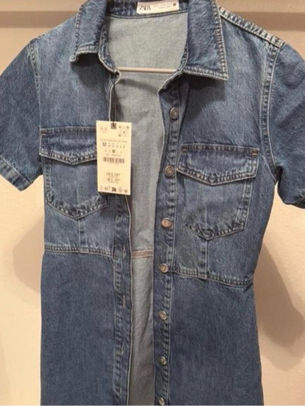 Zara Denim Button Dress - Picture 2 of 3